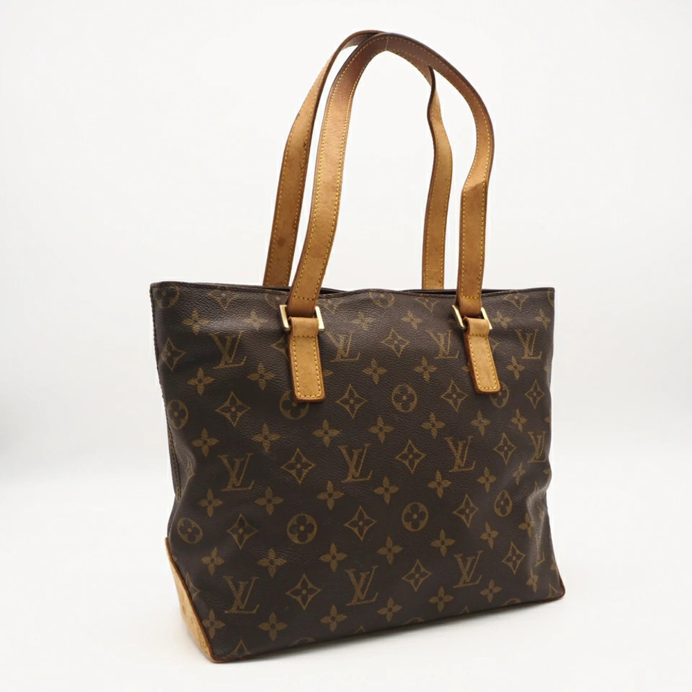 Louis Vuitton Monogram Cabas Piano Canvas Leather Shoulder Tote Bag Beige Brown